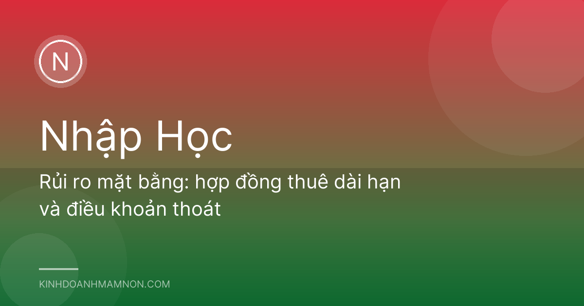 Rủi ro mặt bằng: hợp đồng thuê dài hạn và điều khoản thoát